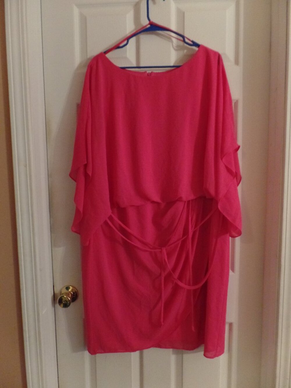 Jessica Howard 20W 18 20 WEDDING GUEST Gorgeous Elegant Pink Dress w/Fabric Belt